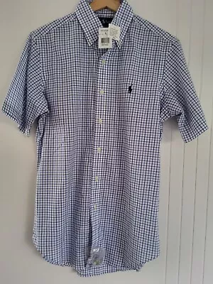 Ralph Lauren Mens Blue Check Shirt • $49.95