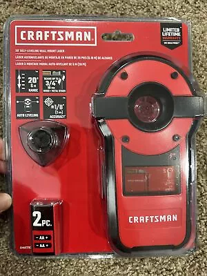 CRAFTSMAN CMHT77636 20' Self-Leveling Wall Mount Laser W/ Integrated Stud Sensor • £31.77