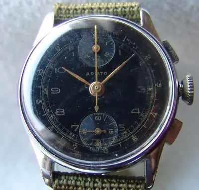 MEN'S WWII PERIOD Chronograph ARISTO Ed. Kummer Good Condition WRISTWATCH • $749