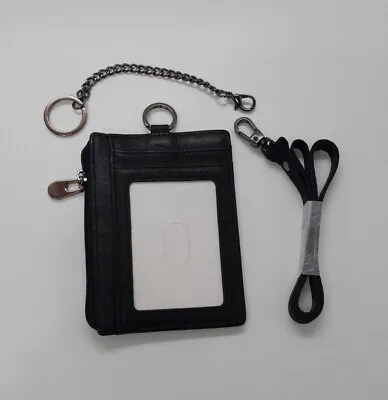 Mens Wallet ID Holder Black Slim Leather Wallet With ID Window • £6.50