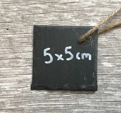 X 6 Handmade Slate Mini Chalkboard Name Tags Wedding Favours Party’s Christmas • £6