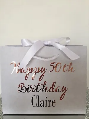 £3.25 • Buy Personalised Aged Birthday Gift Bag Box 18th 21st 30th 40th 50th 60th Any Name