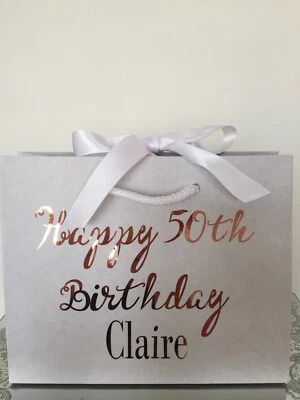 £3.25 • Buy Personalised Aged Birthday Gift Bag Box 18th 21st 30th 40th 50th 60th Any Name
