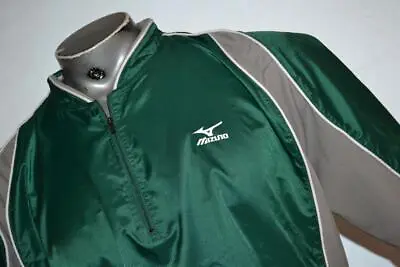 25624 Mizuno Golf Baseball Pullover Zip Green Nylon Size Large Mens • $21.99