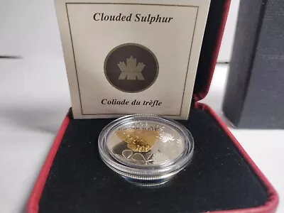 🇨🇦 Canada 50 Cents Silver Coin Clouded Sulfur Butterfly Gold Plated 2004 • $89.50