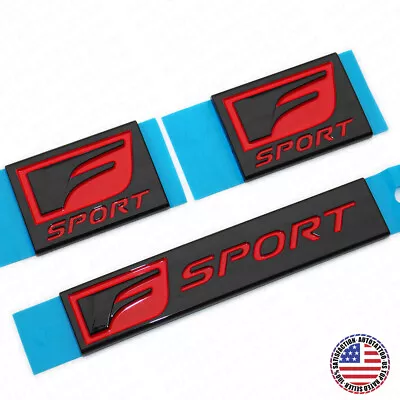 3x Set F-Sport Black Red Logo ABS Badge Side Fender Trunk Lid Nameplate Emblem • $49.99