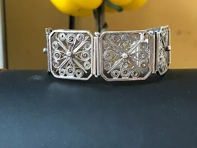 Beautiful Vintage Artisan  900 Silver Bracelet. 7.5  • $109.99