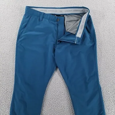 Under Armour Pants Mens 38x34 Blue Golf Match Play Performance Grip Waist Chino • $31.99