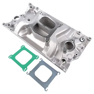 Intake Manifold Chevy Dual Plane Satin Aluminum Fits For Vortec V8 305 350 Heads • $126