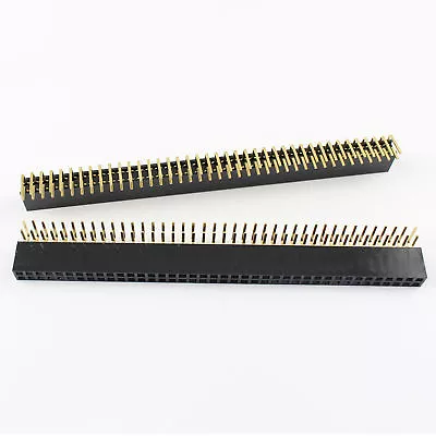 10Pcs 2.54mm Pitch 2x40 Pin 80 Pin Female Double Row Right Angle Header Strip • $4.99