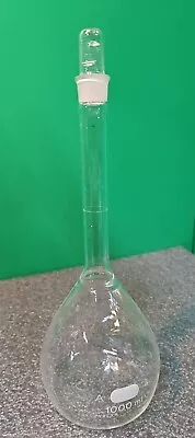 Corning Pyrex Class A Glass TC 1000mL Volumetric Flask 22 Top +/- 0.3 ML 5640-1L • $12.99