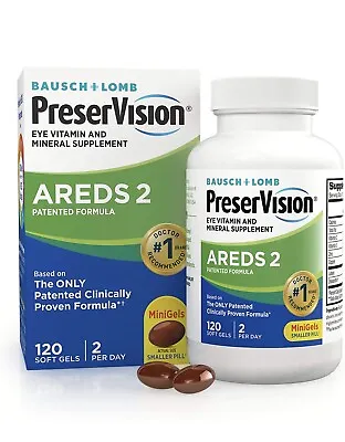 PreserVision Areds 2 Eye Vitamin And Mineral - 120 Softgels Free Shipping ! • $19.95