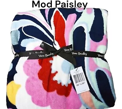  Vera Bradley Plush Fleece Throw Blanket 80x50 Mod Paisley Brand New In Package  • $19.99