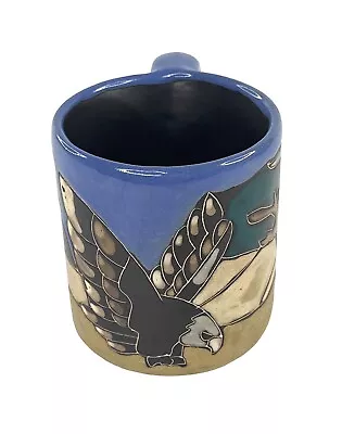 Design By Mara Of Mexico Soaring Eagle Art Studio Stoneware Mug 16 Oz Signed • $29.99