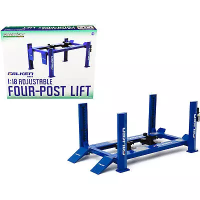 Greenlight Adjustable Four Post Lift  Falken Tires  Blue For 1/18 Diecast Cars • $62.68