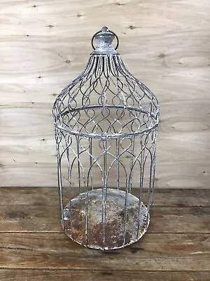 Vintage Dome Bird Cage Decorative Rustic Chippy Metal Cottage Hanging 19  • $40.99