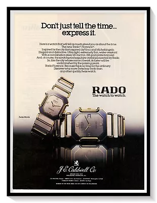 Rado Florence Swiss Watch Print Ad Vintage 1986 Magazine Jewelry Advertisement • £7.37