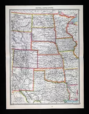 1907 Map United States Colorado Texas Minnesota Wyoming New Mexico Oklahoma • $27.99