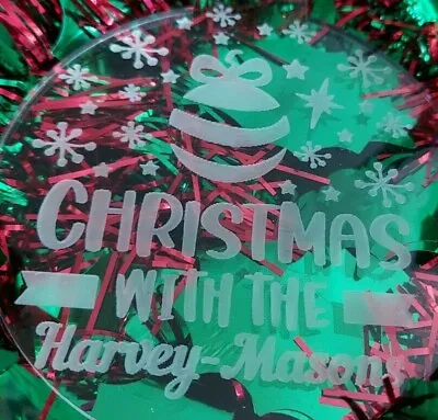 Personalised Acrylic Bauble Christmas Flat Tree Decoration Any Name Gift • £5.20