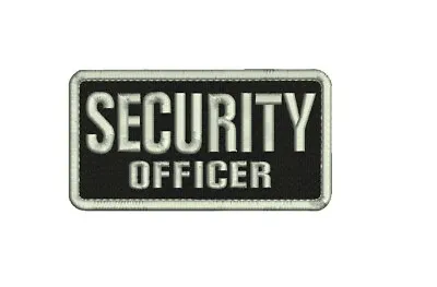 SECURITY OFFICER Embroidery Patches 6X3 Hook On Back BLACK/SILVER • $8.99