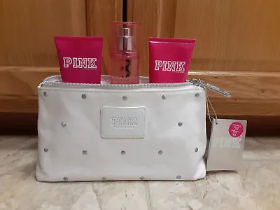 New Victoria's Secret Pink 3 Pc Gift Set Mist Lotion Wash & Makeup Purse NWT • $90