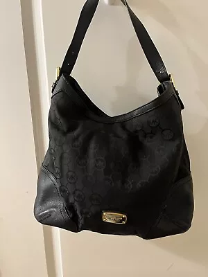 Michael Kors Millbrook Signature Shoulder Bag Tote NWT Black Jacquard & Leather • $100