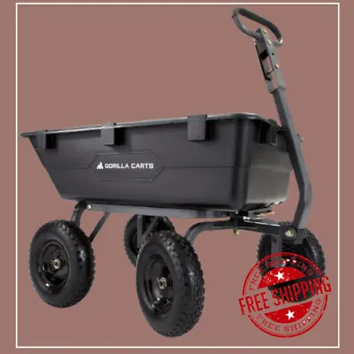 Gorilla Carts GOR6PS 1200-lb. Heavy-Duty Poly Dump Cart 13 Tires • $247.03