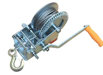 3000 LB H.D. Hand Winch Dual Gear Steel Cable ATV Towing Trailer Boat 680005 • $46.99