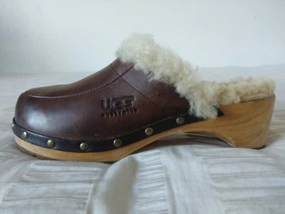 £40 • Buy Ugg Australia 5425 Womens Kalie Sheepskin Studded Brown Leather Clogs UK 5.5