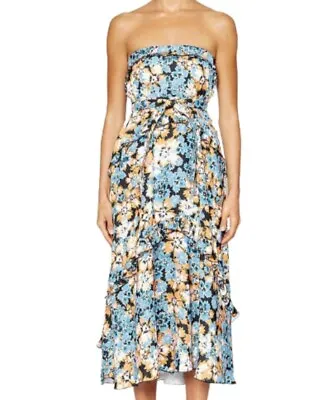 $244 • Buy Scanlan Theodore Floral Strapless Dress 10