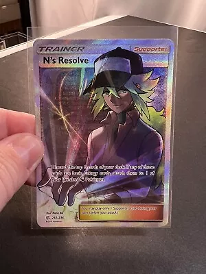 Pokémon TCG N's Resolve Full Art Rare Trainer Cosmic Eclipse 232/236 MINT • $42