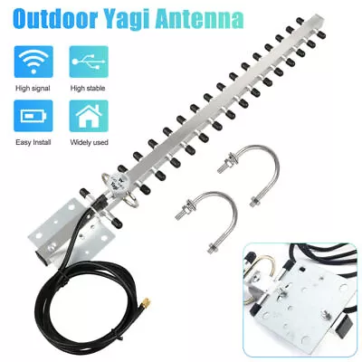 2.4G Directional Yagi WiFi Antenna 25dBi Wireless Router Network Card Outdoor • $15.88