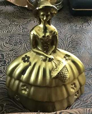 Old Vintage Brass Southern Belle Bell~Lady In A Dress Bonnet Some Age Wear~Works • $8.88