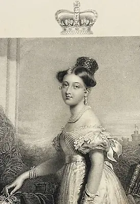 Rare 19th Signed Portrait Queen Victoria Queen 18 Year Old Cochran & Hayter Print • $85.32