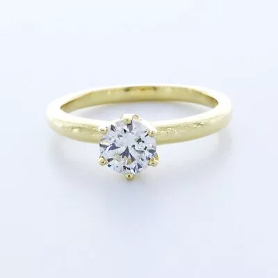 1.1 CT Certified Natural Diamond D/VS2 Round Cut 18K Gold Classic Solitaire Ring • $5043.60