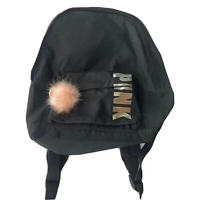 Nwot Victoria's Secret Pink Rose Gold Bling Logo Pom Mini Backpack Limited Ed • $46.71