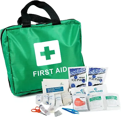90 Piece First Aid Kit Bag Medical Emergency Kit. Travel Home Car Taxi Workplace • £9.95