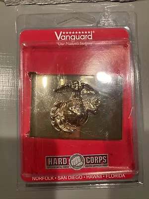 Vanguard US Marine Corp Officer Belt Buckle Gold Plated Anodized Never Opened! • $14.99