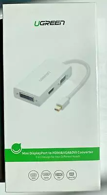 Ugreen Mini Display Port To HDMI & VGA & DVI  Color Is White • $12.99