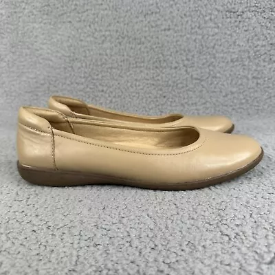 Naturalizer Womens Shoes Flexy Nude Leather Slip-on Ballet Flats Size 9M • $22.95