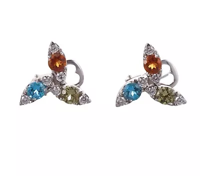 Pasquale Bruni 18k Gold Diamond Citrine Peridot Topaz Earrings • $1150