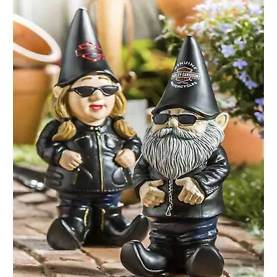 £16.79 • Buy Garden Gnome Motor Biker Themed Couple Figurine Naughty Gnomes Statue Decor Gift