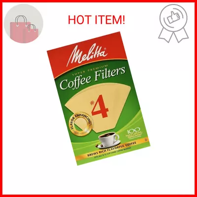 100 Melitta 4 Cone Coffee Filters Unbleached Natural Brown • $7.24