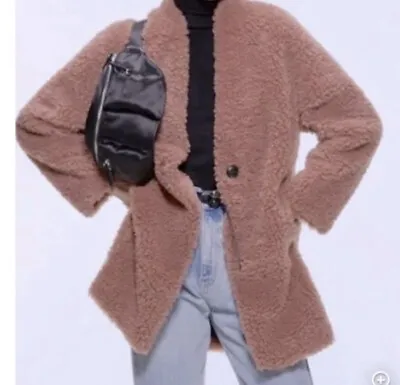 $29 • Buy Zara Teddy Faux Fur Coat In Maeve Size M 