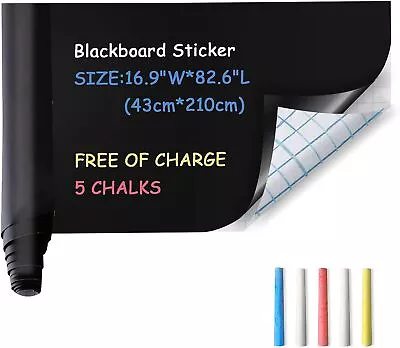 Blackboard Sticker Removable Adhesive Vinyl Chalkboard Paper Roll Wall Chalk • £7.99