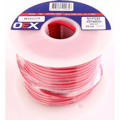 OEX Automotive Cable Single Core 6mm Red 30M Roll ACX0763 • $61.57