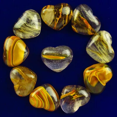 10Pcs 18x15x5mm Volcano Cherry Quartz Heart Cab Cabochon Q08754 • $14.10