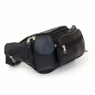 Black Leather Fanny Pack Waist Bag Travel Hip Sport Purse For Men Women • $17.90