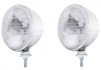 $74.99 • Buy Pair Chrome Dietz 7  Head Light Buckets W/ Sealed Beam Bulb For Hot Rods