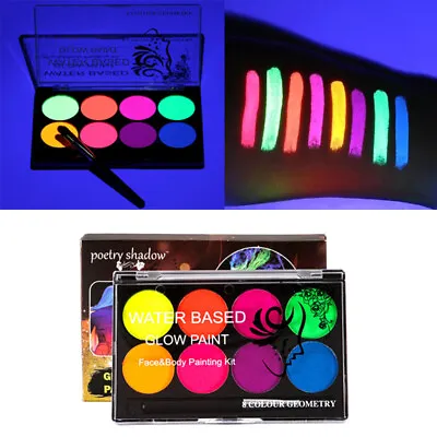 8Color Face Paint Professional Party Halloween Washable Palette Body Fancy Dress • £4.89